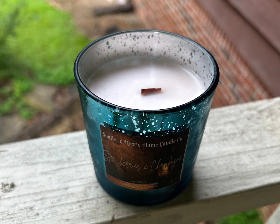 Strawberries & Champagne-10oz-Mercury Blue Candle