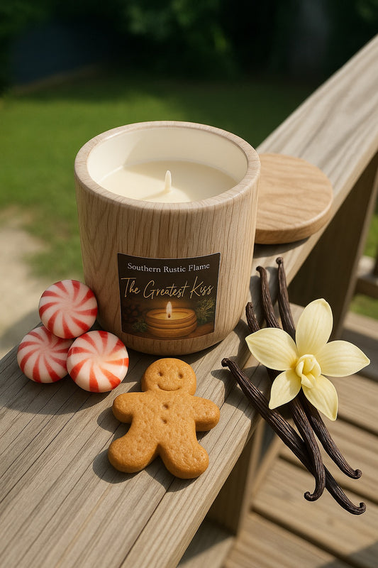 The Gretel’s Kiss-Gingerbread, 11oz-Wood Grain Ceramic Candle