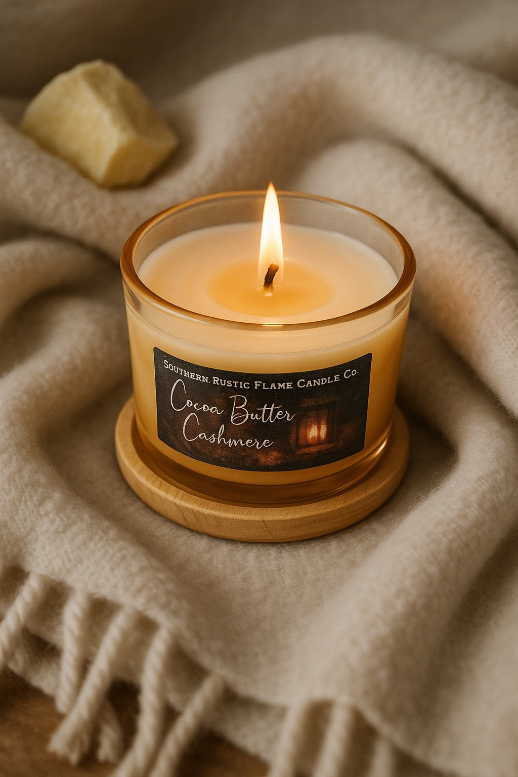Cocoa Butter Cashmere-4oz-Homemade Scented Candle-Southern Rustic Flame Candle