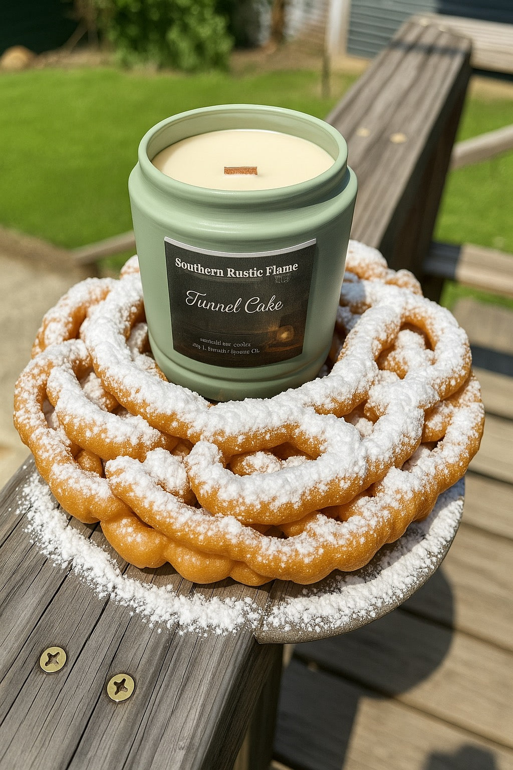 Funnel Cake-9oz-Tin -Hand-Poured Scented Candle-Southern Rustic Flame Candle