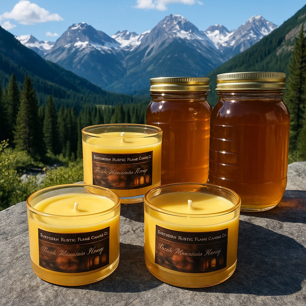 Wild Mountain Honey-4oz-Hand Poured Scented Candle-Southern Rustic Flame Candle