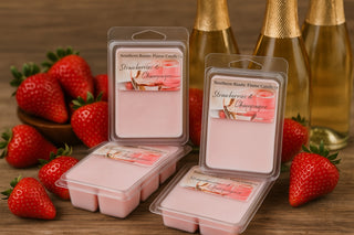 Handcrafted Wax Melts – Strawberry and Champagne Scent – Long-Lasting Home Fragrance