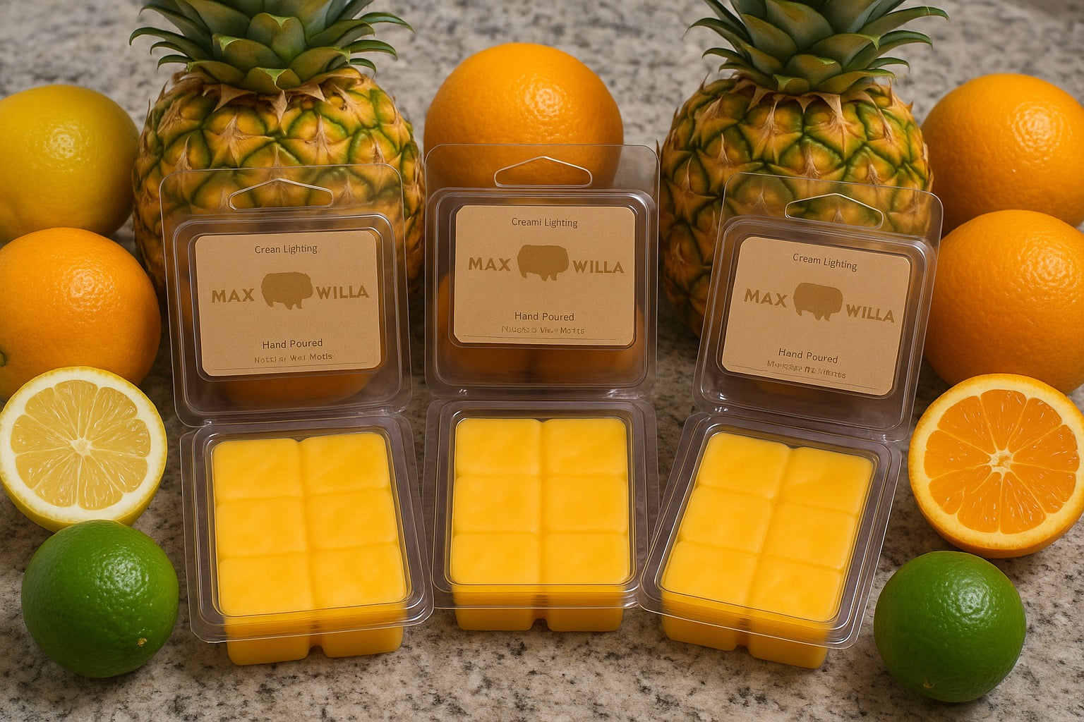 Pineapple Citrus-Hand-Poured-Wax Melt-Southern Rustic Flame Candle