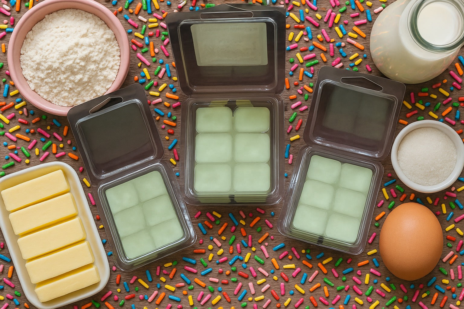 Birthday Cake-Hand-Poured-Wax Melt-Southern Rustic Flame Candle
