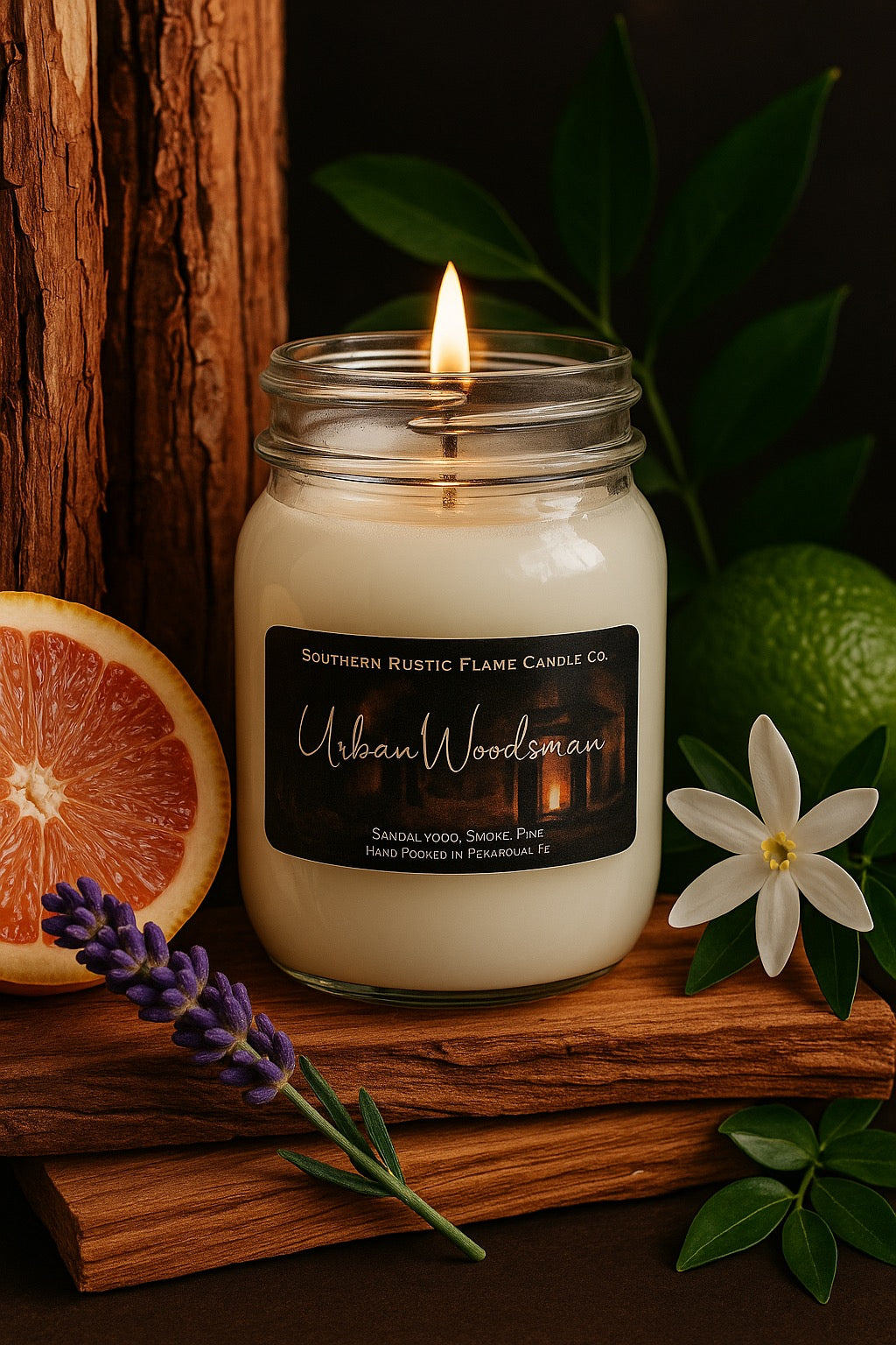 Urban Woodsman-(Bleu De Channel Fragrance-3oz-Mason Jar-Hand Poured Scented Candle