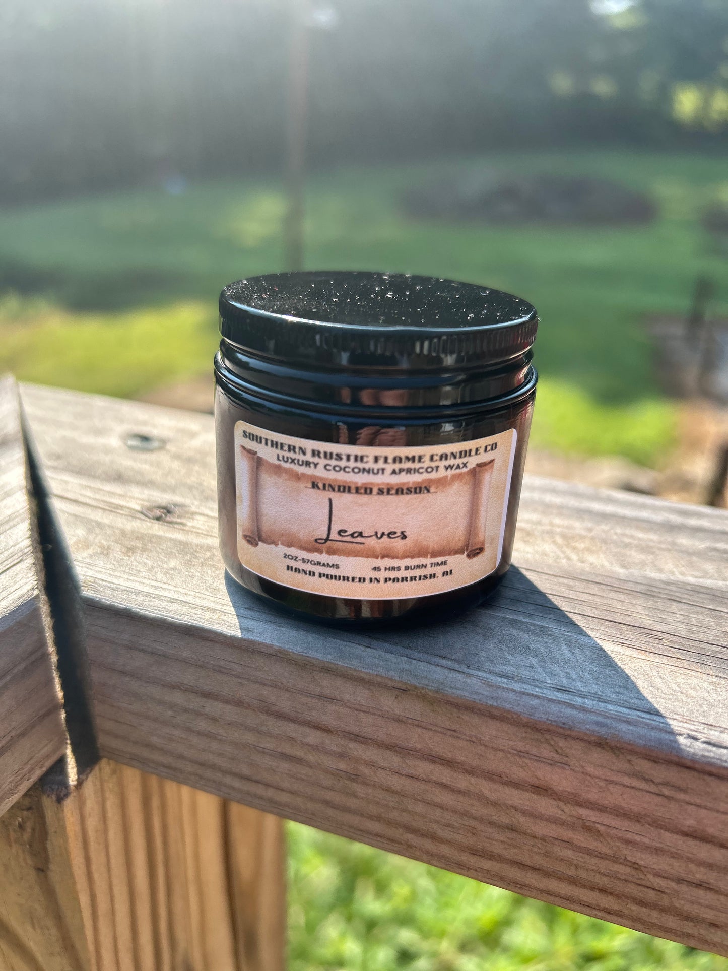 Leaves {type} 2oz Amber Jar Candle