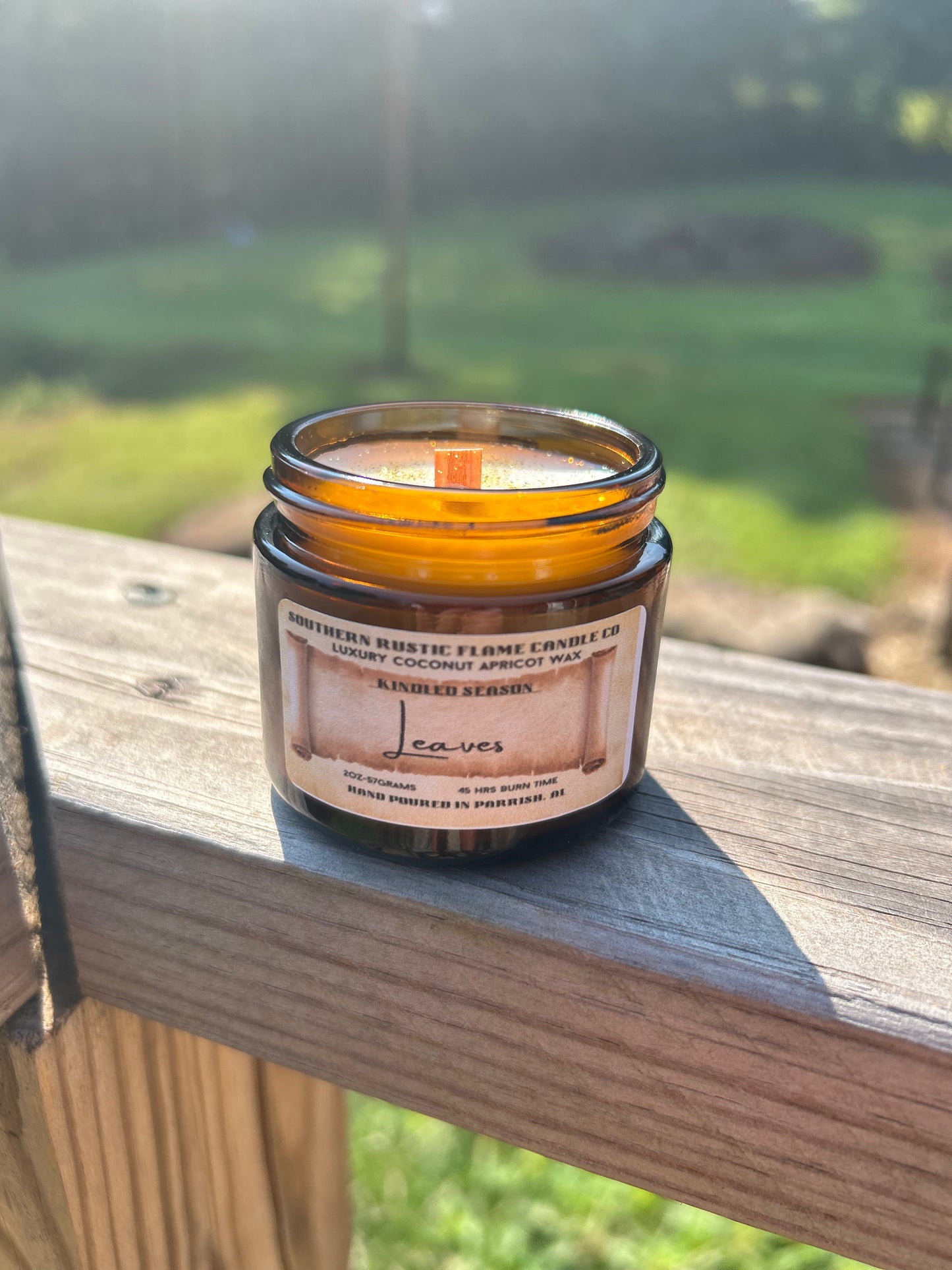 Leaves {type} 2oz Amber Jar Candle