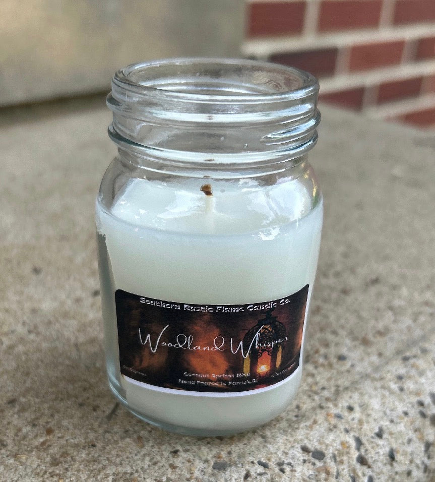 Woodland Whispers – 3oz Mason Jar Candle – Cotton Wick