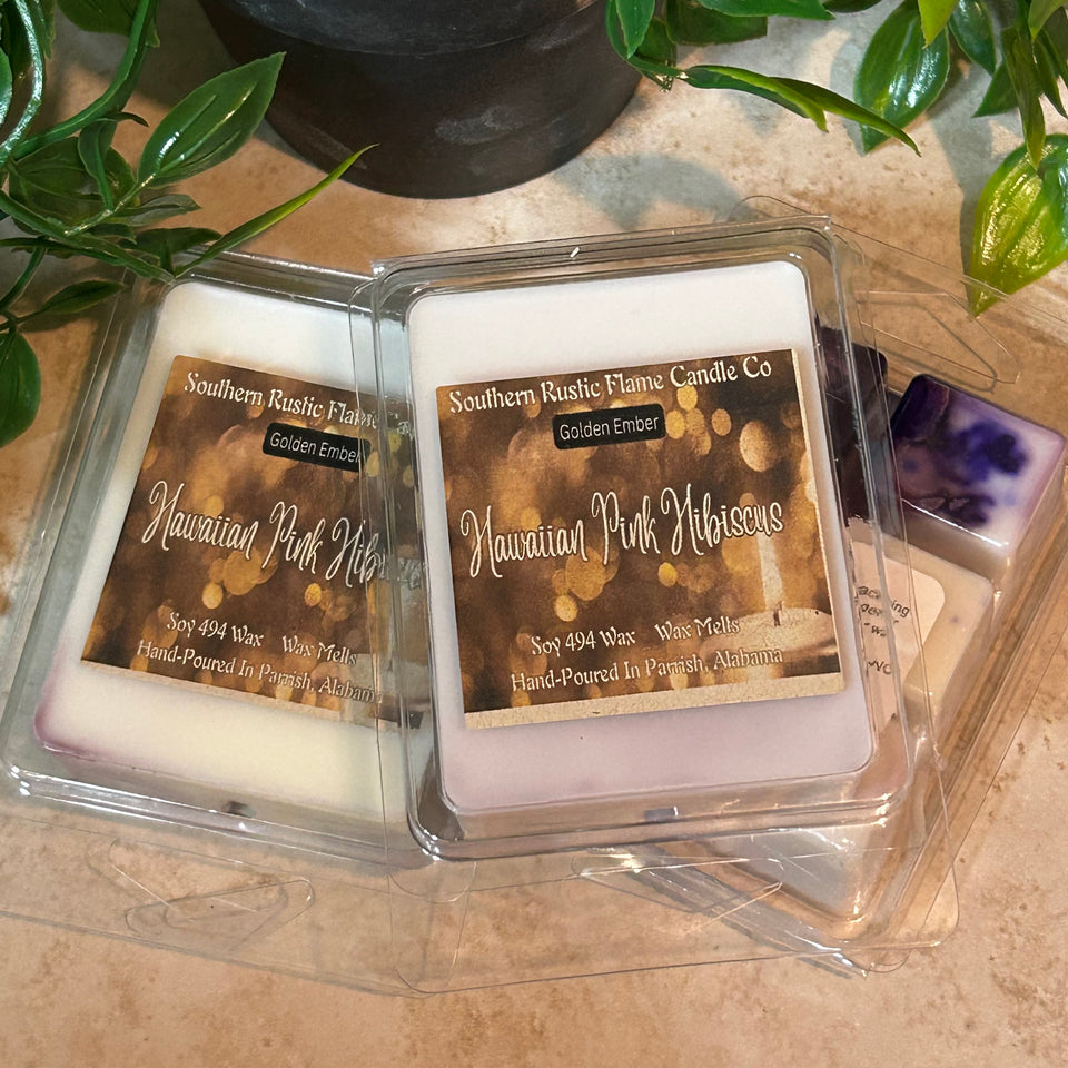 Hawaiian Pink Hibiscus-Wax Melts-Hand Poured-Southern Rustic Flame Candle Co
