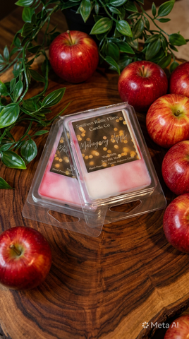 Mahogany Apple-Wax Melts-Hand-Poured-Southern Rustic Flame Candle Co