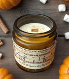 Vanilla Pumpkin Marshmallow – 4oz Amber Jar Candle – Wooden Wick
