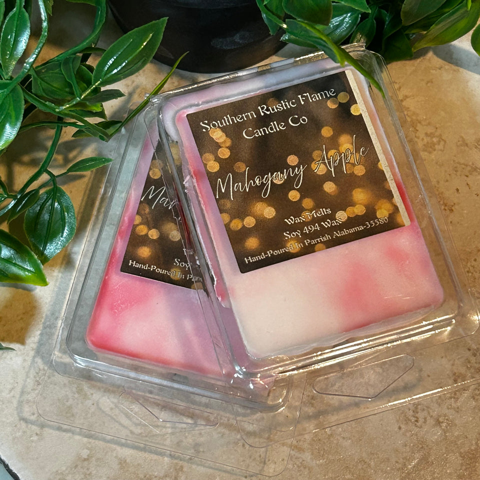 Mahogany Apple-Wax Melts-Hand-Poured-Southern Rustic Flame Candle Co