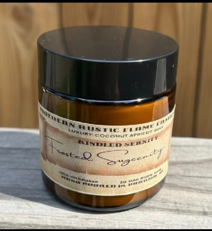 Frosted Sugar Plum – 4oz Amber Jar Candle – Wooden Wick