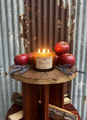 Mahogany Apple-16oz-Hand-Poured 3wick Scented Candle-Southern-Rustic-Candle