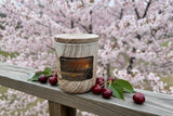 Black Cherry – 11oz Wood Grain Ceramic Candle – Wooden Wick