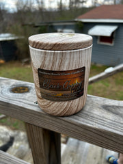 Black Cherry-11oz-Wood Grain Ceramic candle- Wooden Wick- Southern Rustic Candle