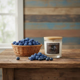 Berry Blue – 10oz Straight Sided Glass Candle – Wooden Wick