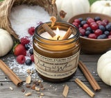Ambered White Pumpkin – 4oz Amber Jar Candle – Wooden Wick