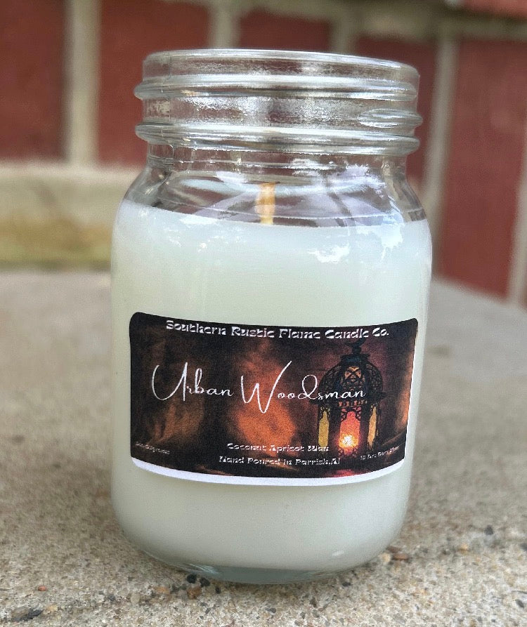 Urban Woodsman – 3oz Mason Jar Candle – Cotton Wick