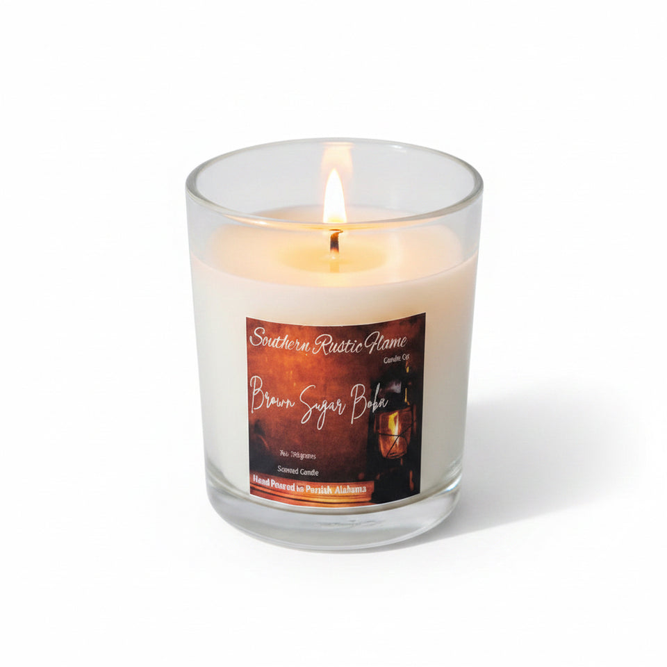 Brown Sugar Boba – 7oz Straight Sided Glass Candle – Cotton Wick
