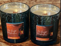 Fire Roasted Marshmallow – 10oz Lake Blue Mercury Candle – Wooden Wick