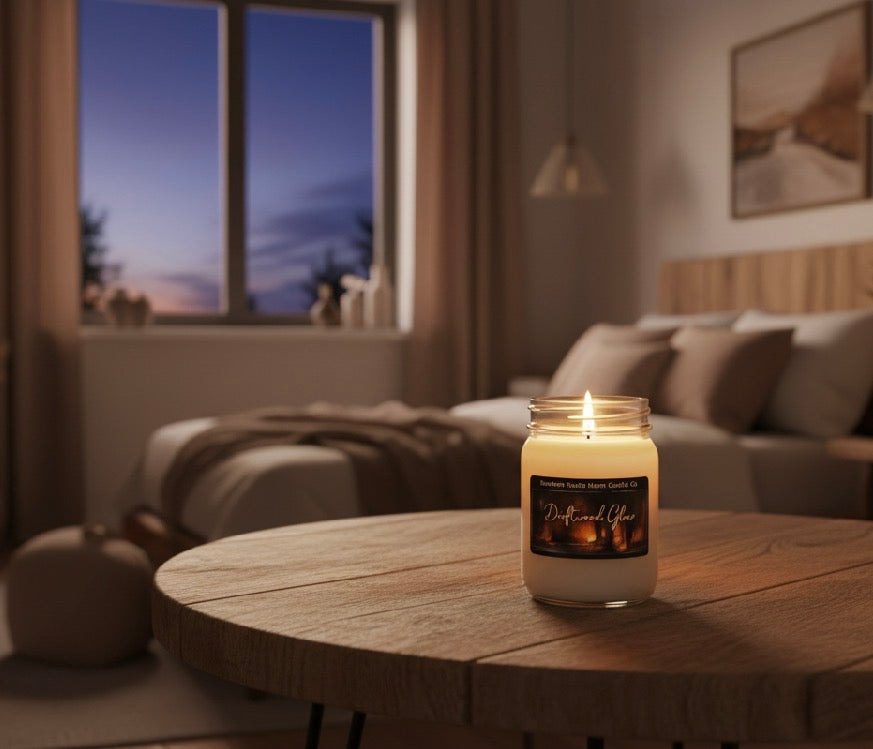 Driftwood Glow – 3oz Mason Jar Candle – Cotton Wick