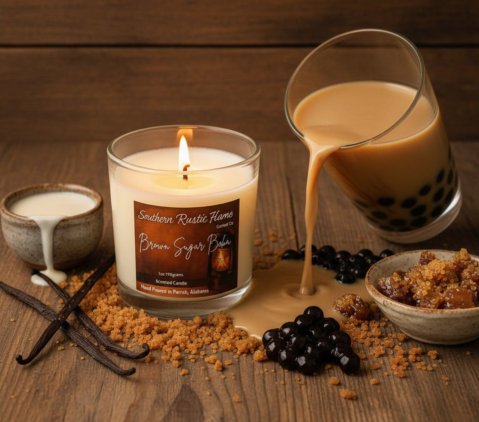 Brown Sugar Boba – 7oz Straight Sided Glass Candle – Cotton Wick