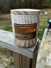 Raspberry Jam-11oz-Wood Grain Ceramic Candle- Double Cotton Wick- Southern Rustic Candle
