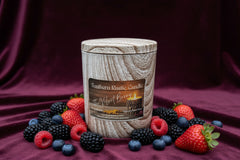 The Velvet Berry – 11oz Wood Grain Ceramic Candle – Cotton Wick