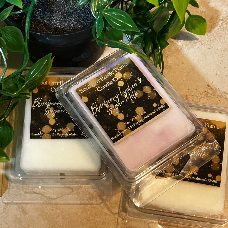 Blueberry Lychee & Sugar Milk – Hand-Poured Wax Melt – Southern Rustic Candle Co
