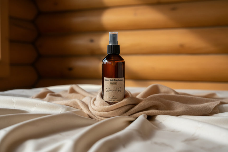 8oz-Cashmere & Silk- Hand-Poured Scented- Room-Linen Spray