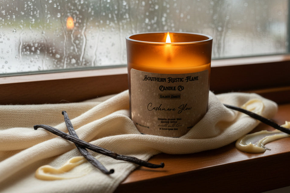 Cashmere Sugar-7oz Hand Crafted Scented Candle-Wooden Wick-Southern Rustic Candle