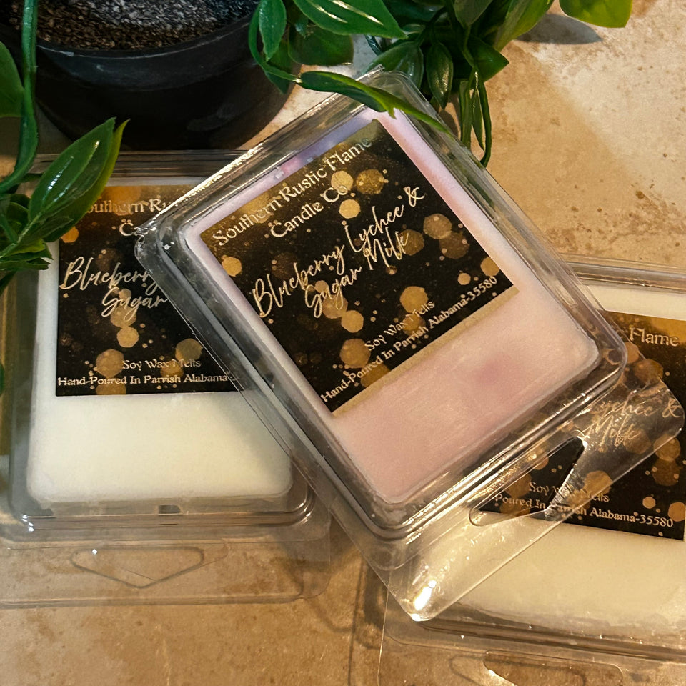 Blueberry Lychee & Sugar Milk – Hand-Poured Wax Melt – Southern Rustic Candle Co