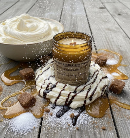 Roasted Honey Butter 9oz Amber Jar Candle-Wood Wick- Southern Rustic Candle