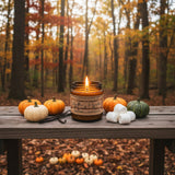 Vanilla Pumpkin Marshmallow – 4oz Amber Jar Candle – Wooden Wick