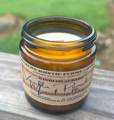 Vanilla Pumpkin Marshmallow-4oz-Amber Jar Candle-Wooden Wick-Southern Rustic Candle