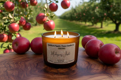 Mahogany Apple-16oz-Hand-Poured 3wick Scented Candle-Southern-Rustic-Candle