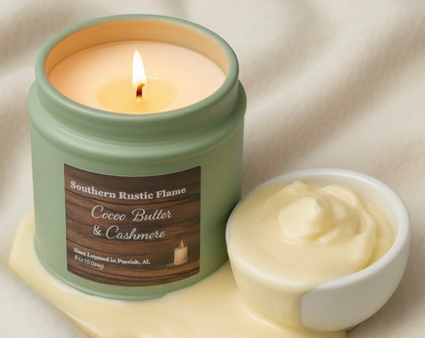 Cocoa Butter Cashmere – 9oz Sage Tin Candle – Cotton Wick