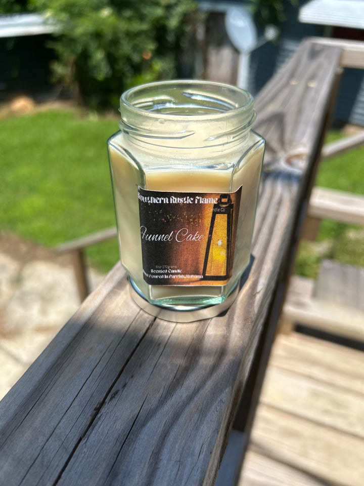 Funnel Cake – 6oz Hexagon Jar Candle – Cotton Wick