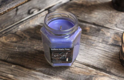 Love Spell (type)-9oz Hexagon Jar Candle