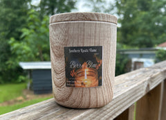 Berry Blue-11oz Wood Grain Ceramic Candle