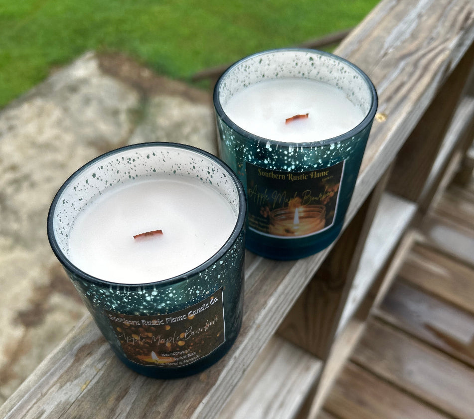 Apple Maple Bourbon-10oz-Mercury Blue Jar Candle
