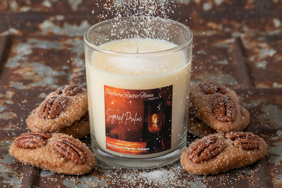 Sugared Praline – 7oz Straight Sided Glass Candle – Cotton Wick