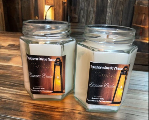 Banana Brûlée-6oz Hexagon Jar Candle