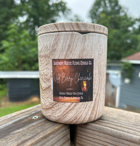 Wild Berry Cheesecake-11oz-Wood Grain Ceramic Candle