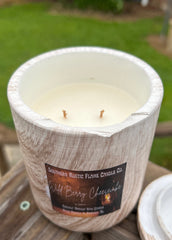 Wild Berry Cheesecake-11oz-Wood Grain Ceramic Candle
