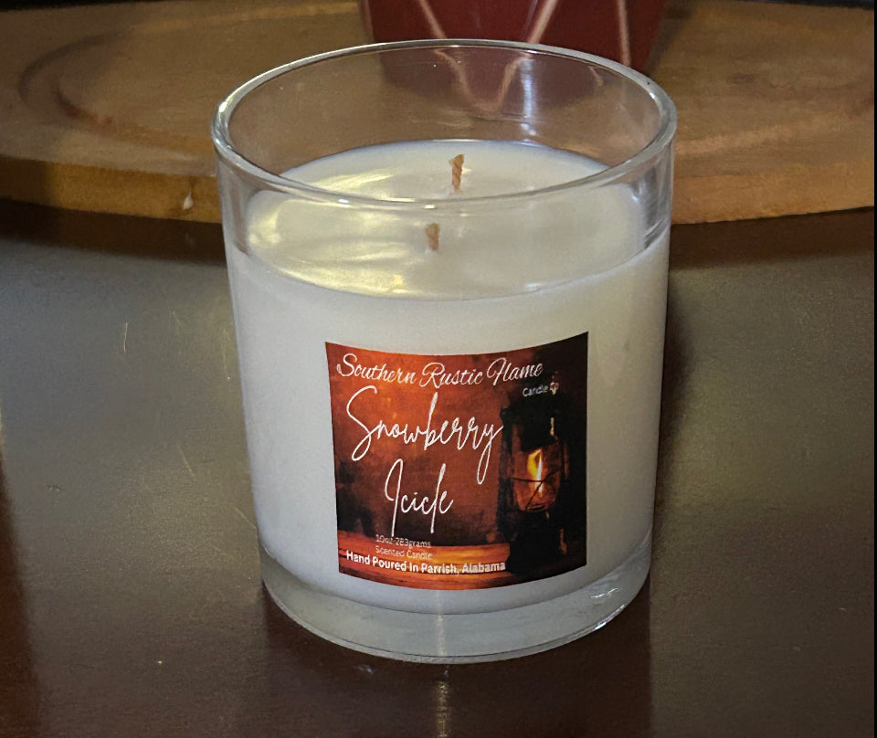 Snowberry Icicle-10oz Straight Sided Jar Candle
