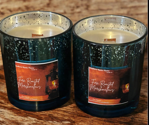 Fire Roasted Marshmallow-10oz-Mercury Blue Candle