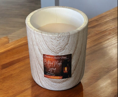 Buttered Maple Syrup-11oz-Wood Grain Ceramic Candle