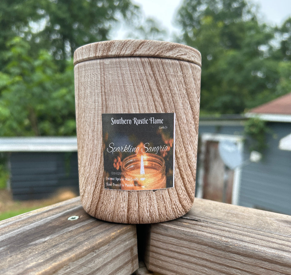 Sparkling Sangria-11oz-Wood Grain Ceramic Candle